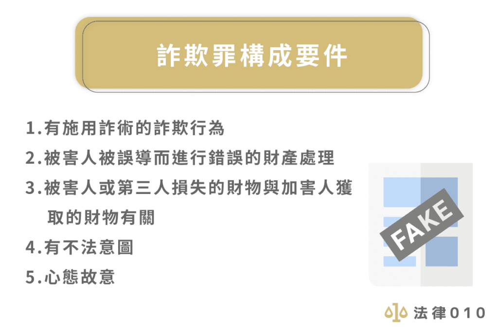 構成詐欺的條件 構成詐欺的條件